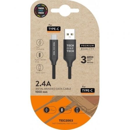 Cable USB 2.0 Tipo-C Tech One Tech TEC2003/ USB Tipo-C Macho